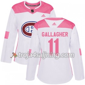 Montreal Canadiens tröja Brendan Gallagher 11 Vit 2017-2018 Adidas Rosa Fashion Authentic - Dame NHL Tröjor